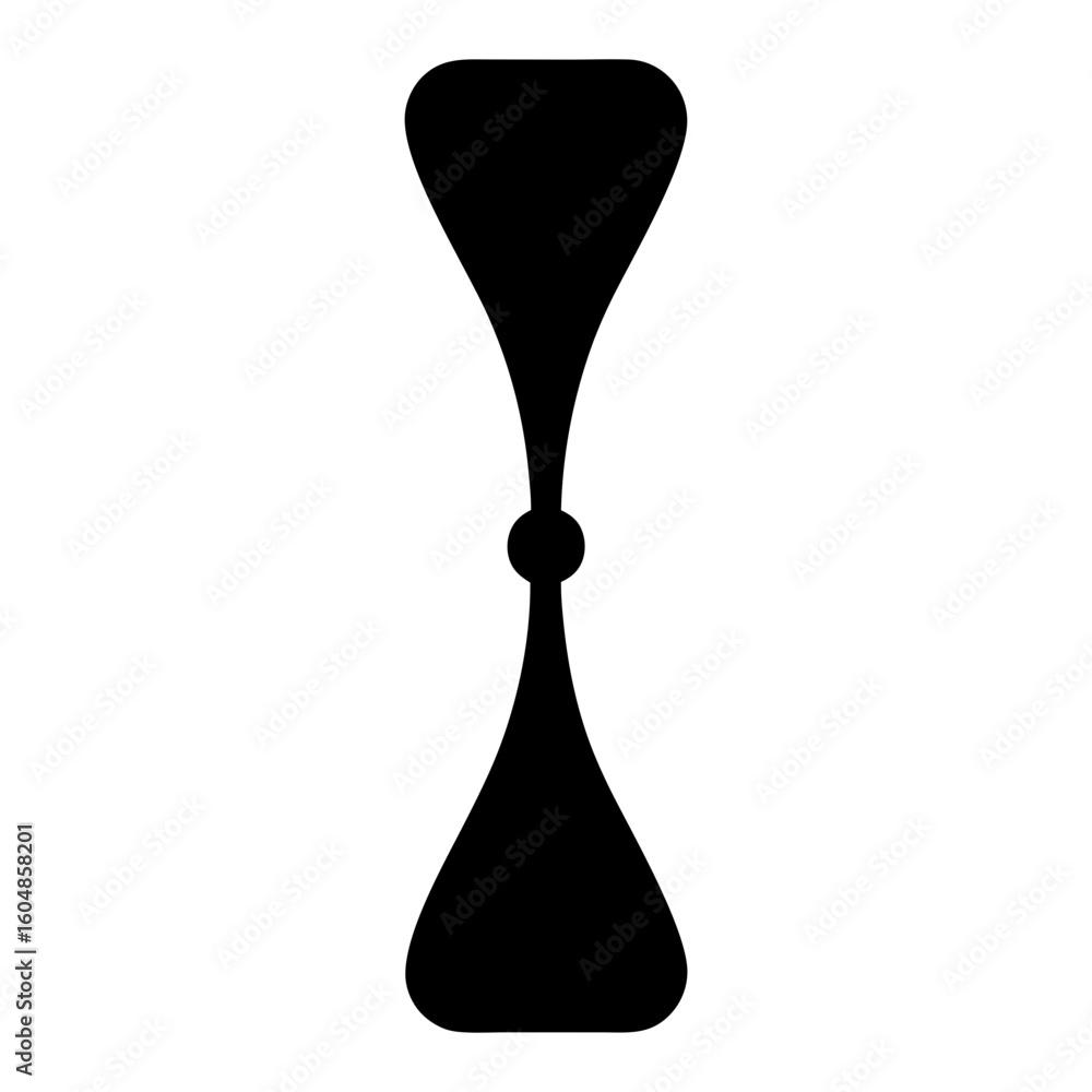 Aufkleber abstract hourglass shaped object in black and white symmetrical design element