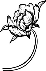 Hand drawn simple flower outline