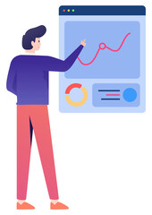 statistician businessman illustration