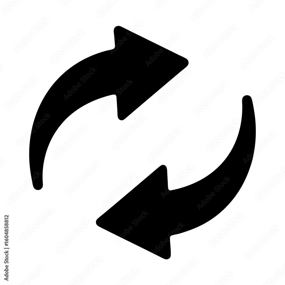 Poster circular arrows represent refresh synchronization reload exchange cycle rotation process