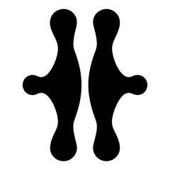 Abstract black liquid shapes symmetrical design on white background illustration art