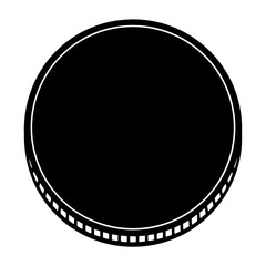 Stylized Coin Illustration with Detailed Edges and Dark Center Space