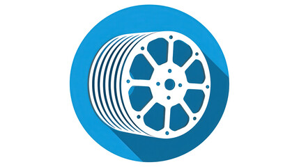 Fototapeta premium Cable Reel Icon: Icon of a cable reel, used for storing electrical cables on construction sites, isolated on a Transparent background, PNG file.