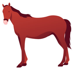 red horse isolated vector illustration