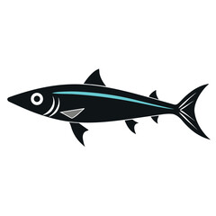 Stylized anchovy fish silhouette vector art a simple and clean illustration isolated on white background