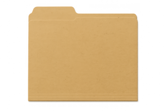 Manila folder sitting closed against transparent surface, representing document storage and filing organization system