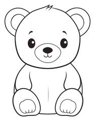 Obraz premium PNG Teddy bear outline sketch drawing white toy.