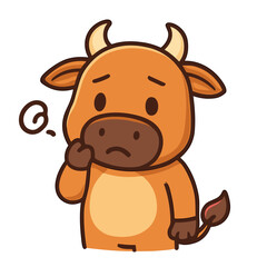 Buffalo Cartoon Bull Sad Mascot Bison Illustrations