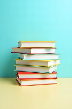 Bright and Cheerful Stack of Colorful Hardcover Books