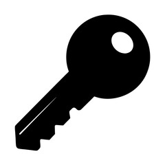 Black silhouette of a generic key representing security and unlocking potential