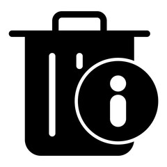 trash can information solid icon