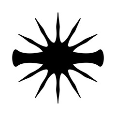 Abstract vector image of spiky black shape on a white background