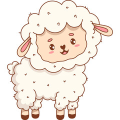 Cute White Sheep. Adorable Farm Animal