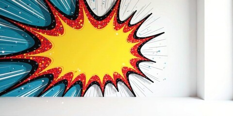 Dynamic Comic Book Explosion Wall Decor A Vibrant Pop Art Style Graphic for Modern Interior Design