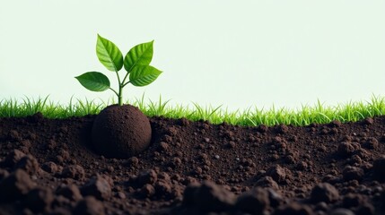 A vibrant young sprout emerges from rich soil, signifying growth and the promise of a bountiful harvest.