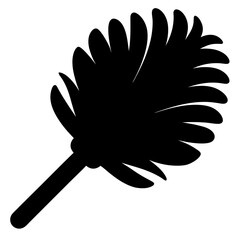 Black silhouette of a duster for cleaning, feather or microfiber cleaning