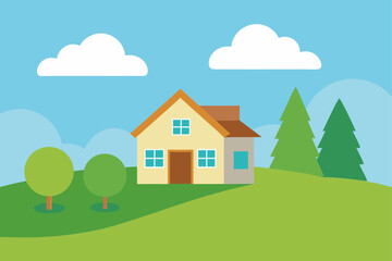 Fototapeta premium house on the hill