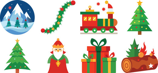 Cute cartoon reindeer illustration for Christmas holiday design