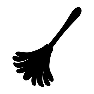 recommend clip art: Silhouette of Feather Duster Cleaning Tool Icon, Black silhouette of a feather duster with a handle, commonly used to represent dusting, cleaning, or housekeeping tasks in visual design.
                    