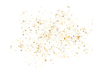 Gold glitter, scattering of shiny golden particles, glow confetti	