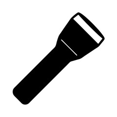 Simple black flashlight icon on white background for various uses