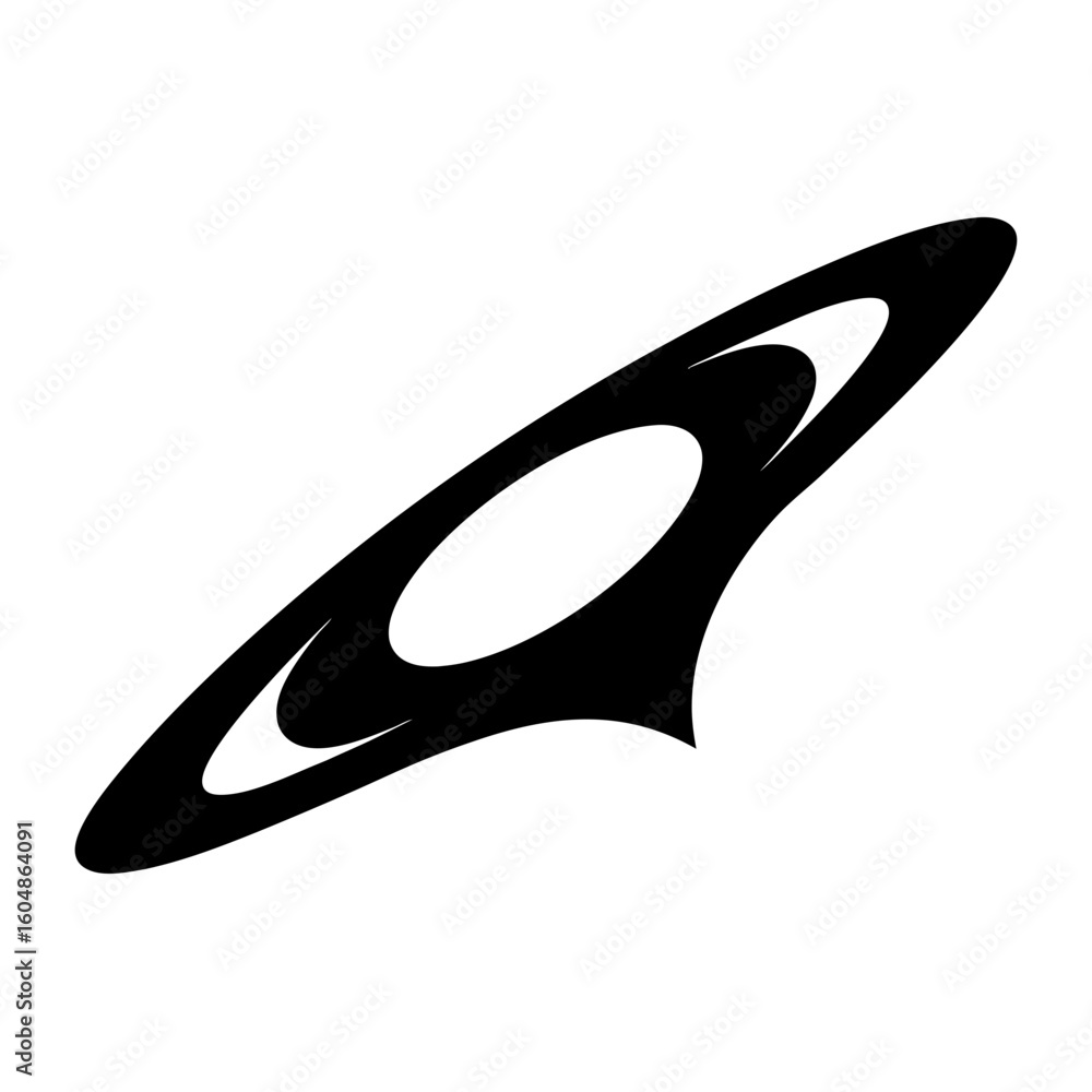 Poster abstract circular design in black, creating a sense of forward momentum