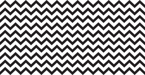Seamless black and white zigzag chevron pattern with bold repeating lines, ideal for textiles, backgrounds, wallpaper, wrapping paper, modern decor, or abstract design projects