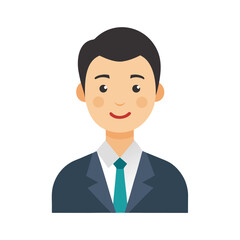 Professional businessman icon representing a teacher or business person isolated on white background