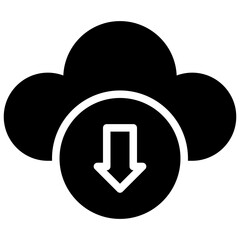 Cloud Download Glyph Icon