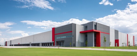 The modern warehouse showcasing efficient design and logistics capabilities in a spacious setting.