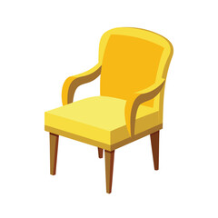 Elegant chair silhouette with a minimalist design perfect for interior decor and furniture concepts isolated on white background