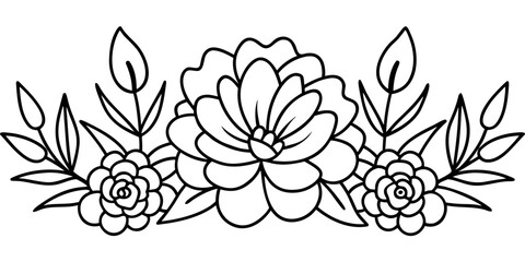 Abstract black and white floral pattern with decorative vintage rose illustrations, perfect for seamless botanical wallpaper designs