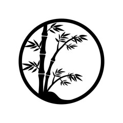 Bamboo tree silhouette, Asian style vector