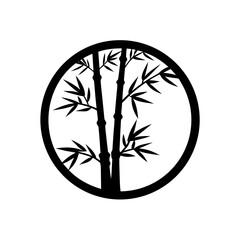 Bamboo tree silhouette, Asian style vector