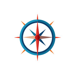 realistic compass with glowing needle pointing nor