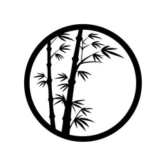 Bamboo tree silhouette, Asian style vector