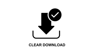 Clear Download Vector Icon Isolated On White Background