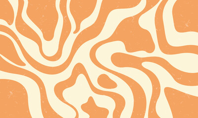 Wavy Retro Creamy Orange Abstract Pattern Background