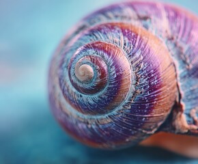 Close-up view of a spiral seashell.