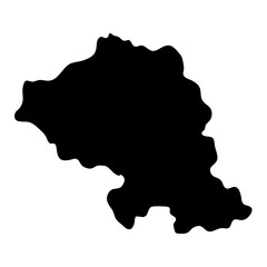 Isolated Black Silhouette of a Region or Landmass Against White Background