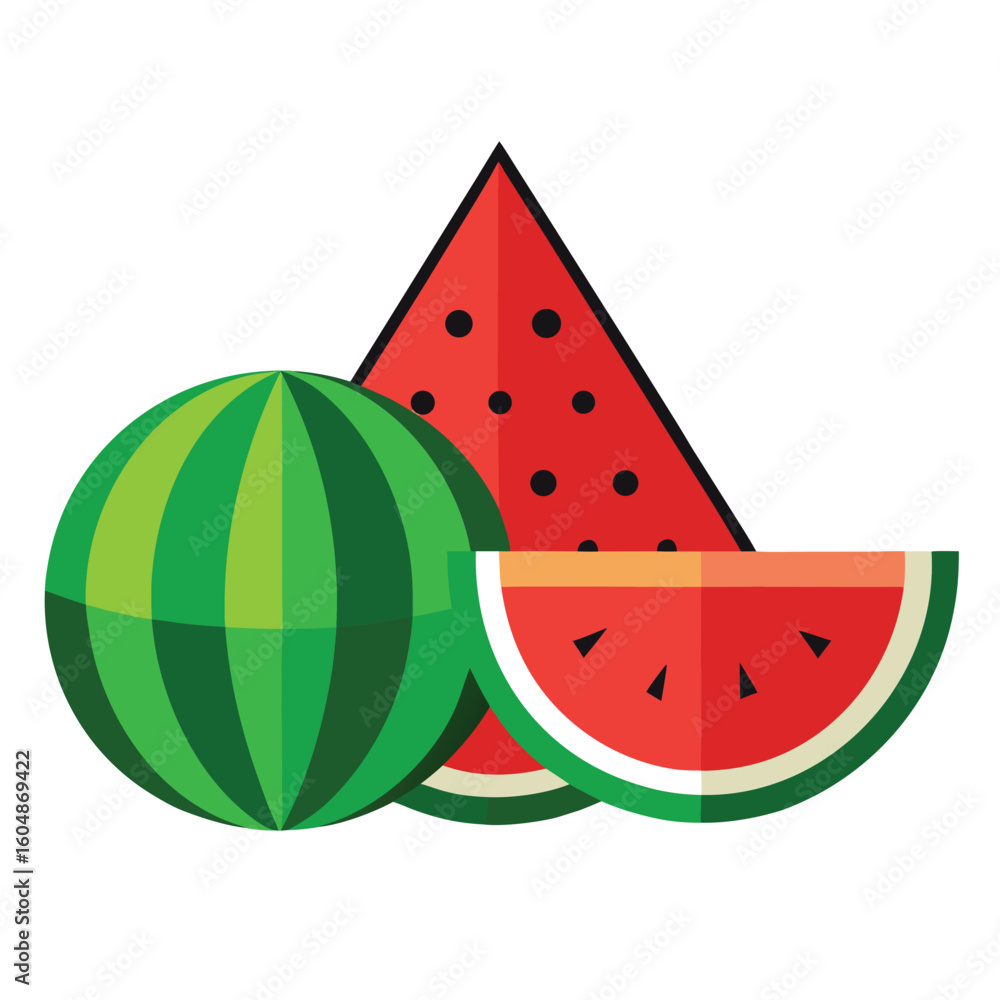 Poster modern vector illustration featuring three abstract geometric shapes with vibrant color gradients is