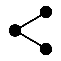 Network Node with Two Connections Visualizing Information Sharing in Black and White