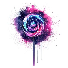 Abstract lollipop with galaxy design (1)