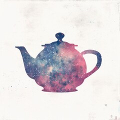 A space-themed teakettle illustration