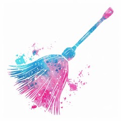 Watercolor broom design