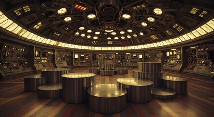Futuristic control center, a technological marvel with complex systems and instrumentation