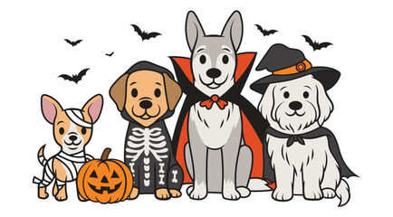 Halloweem dog costume vector illustration