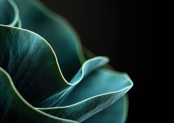 Close-up view of textured teal leaves.