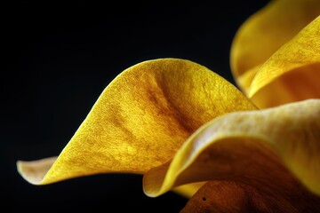 Close-up view of textured yellow flower petals.