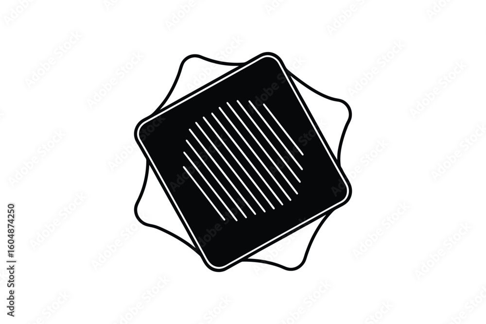 Poster abstract graphic design featuring a layered square and star shape with diagonal lines presented in s